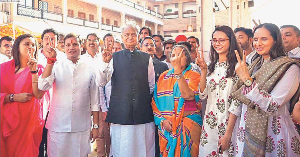 Ashok Gehlot and family cast votes
